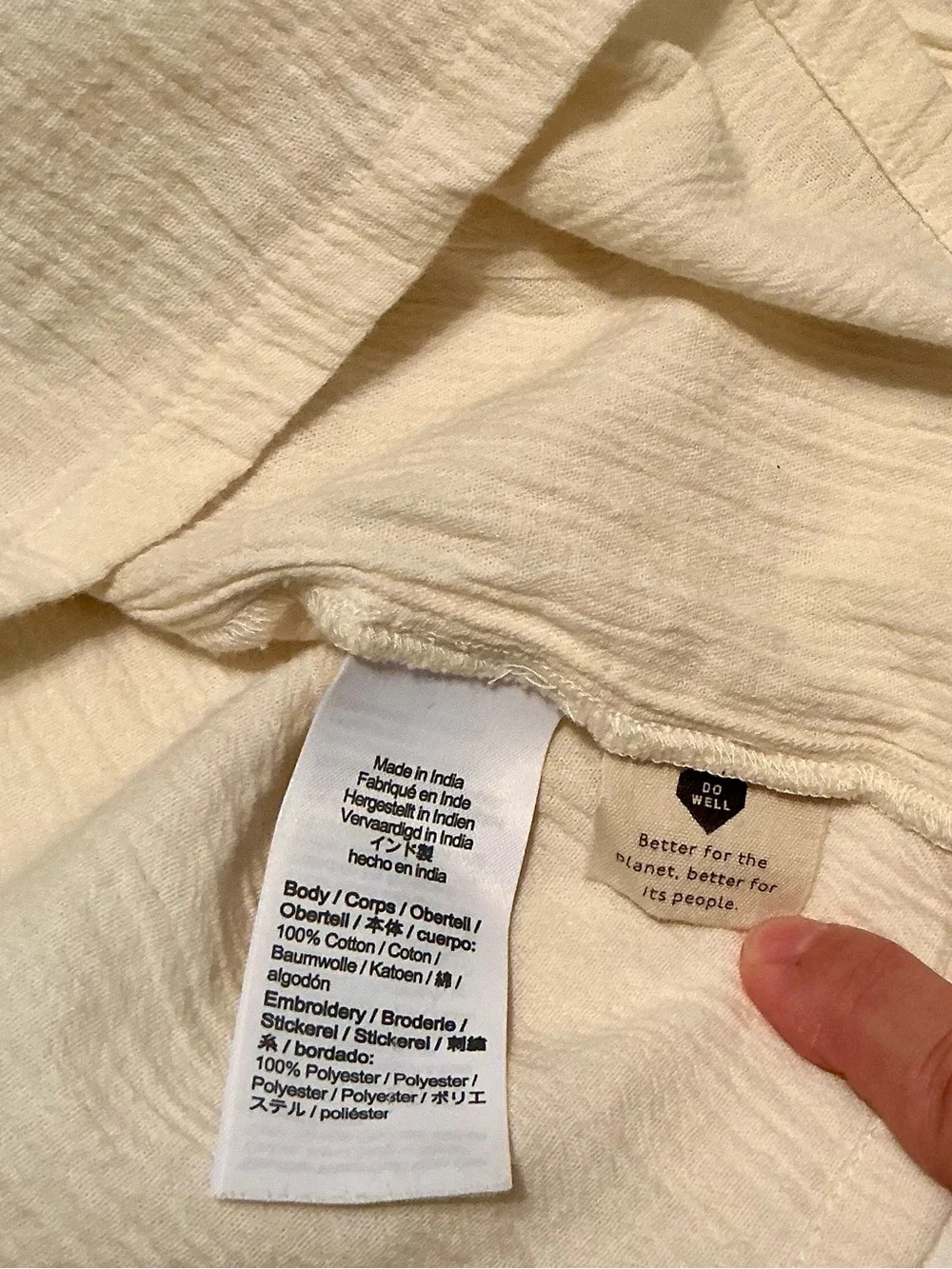 Madewell Embroidered Peasant Top, Antique Cream